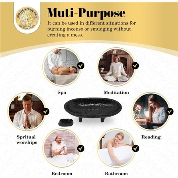 Cast Iron Incense Burner 4" L 2" H, Ideal for smudging, Incense Burning - Picture 5 of 8